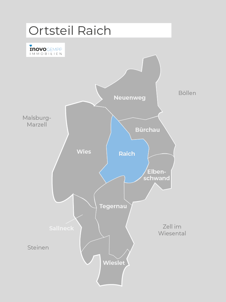 kleines Wiesental mit der Ortschaft Raich