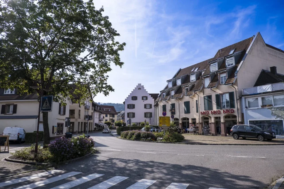 Blick auf den Ortskern von Steinen