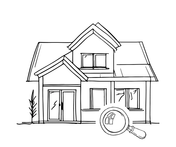Icon für den Verkauf von einem Haus über ein Immobiliengesuch