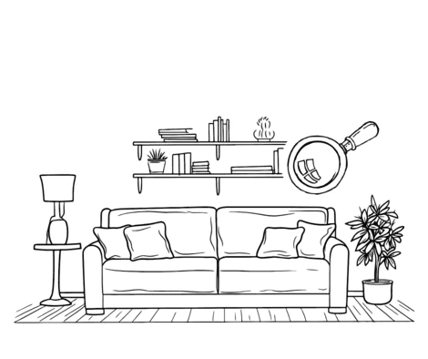 Grafik Wohnzimmer skizziert