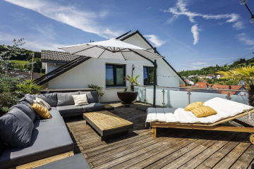 Dachterrasse - ARCHITEKTENTRAUM in Inzlingen: Luxus pur auf 203 m² mit 6 Zimmern, Dachterrasse, Whirlpool & Garage