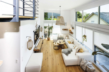 Wohnzimmer - ARCHITEKTENTRAUM in Inzlingen: Luxus pur auf 203 m² mit 6 Zimmern, Dachterrasse, Whirlpool & Garage