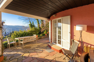 Kaminhaus - SUNSET-HILL in Bestlage auf dem Leuselhardt – Villa mit Panoramaterrasse u. -Grundstück u. Kaminhaus