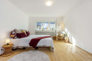 Schlafzimmer - 2-Zimmer Wohnung DORFNEST in Hauingen mit Balkon, Garage und modernem Look