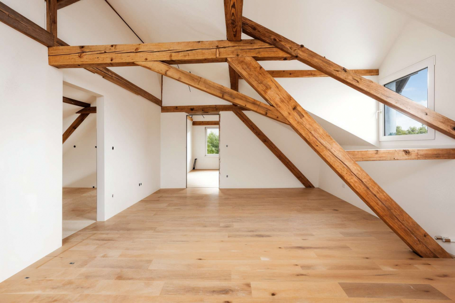 Wohnbereich aktueller Stand - HOLZTRAUM mit 3 Zimmern, offener Küche und malerischem Ausblick in Zell