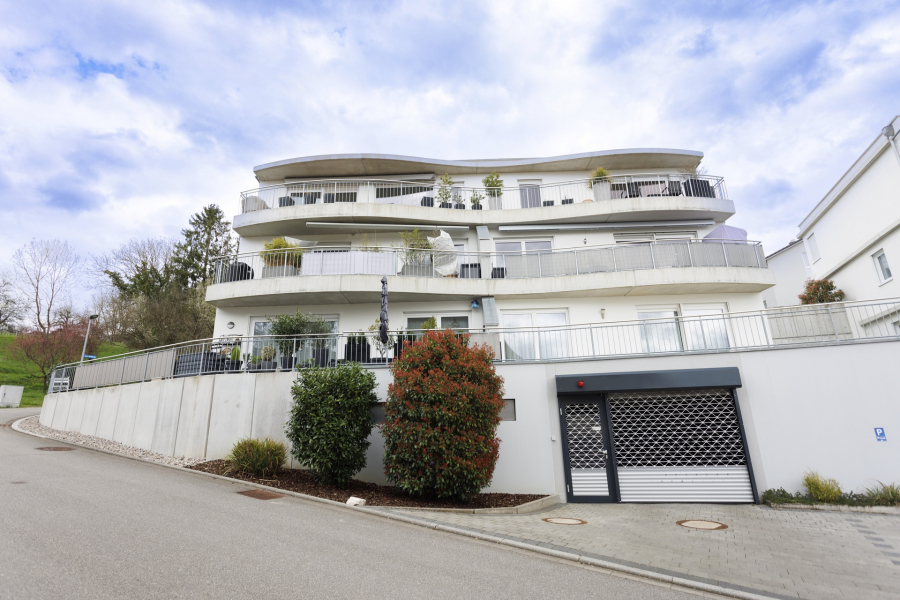 "Luxus trifft auf Nachhaltigkeit" 2-Zi Wohnung mit Traumaussicht in Bad Bellingen - Wohnhaus hintere Sicht